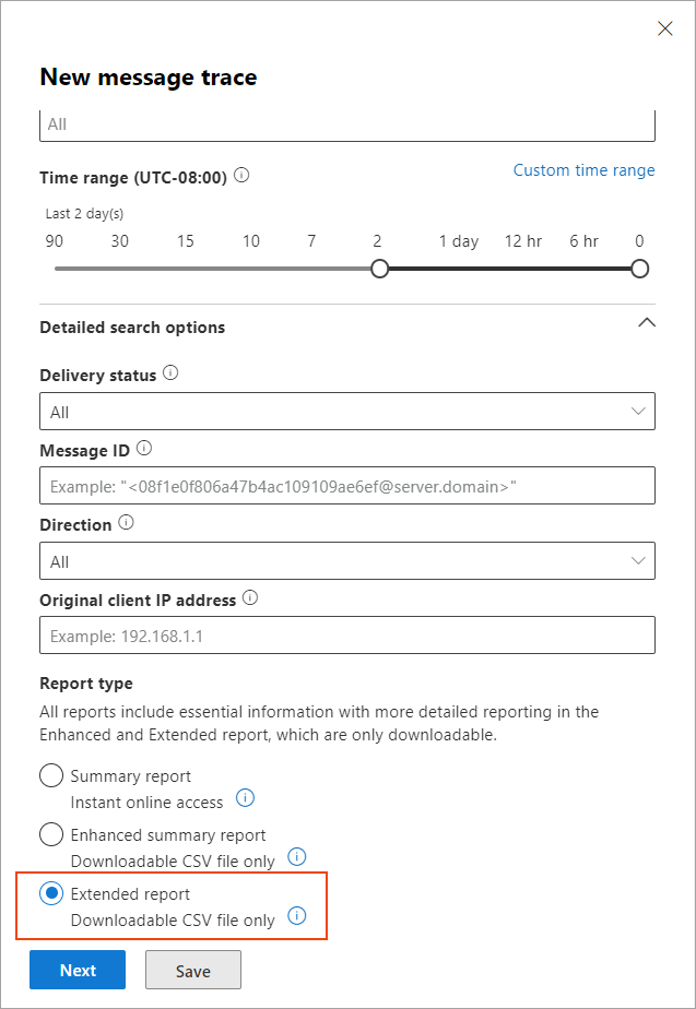 powershell message trace o365